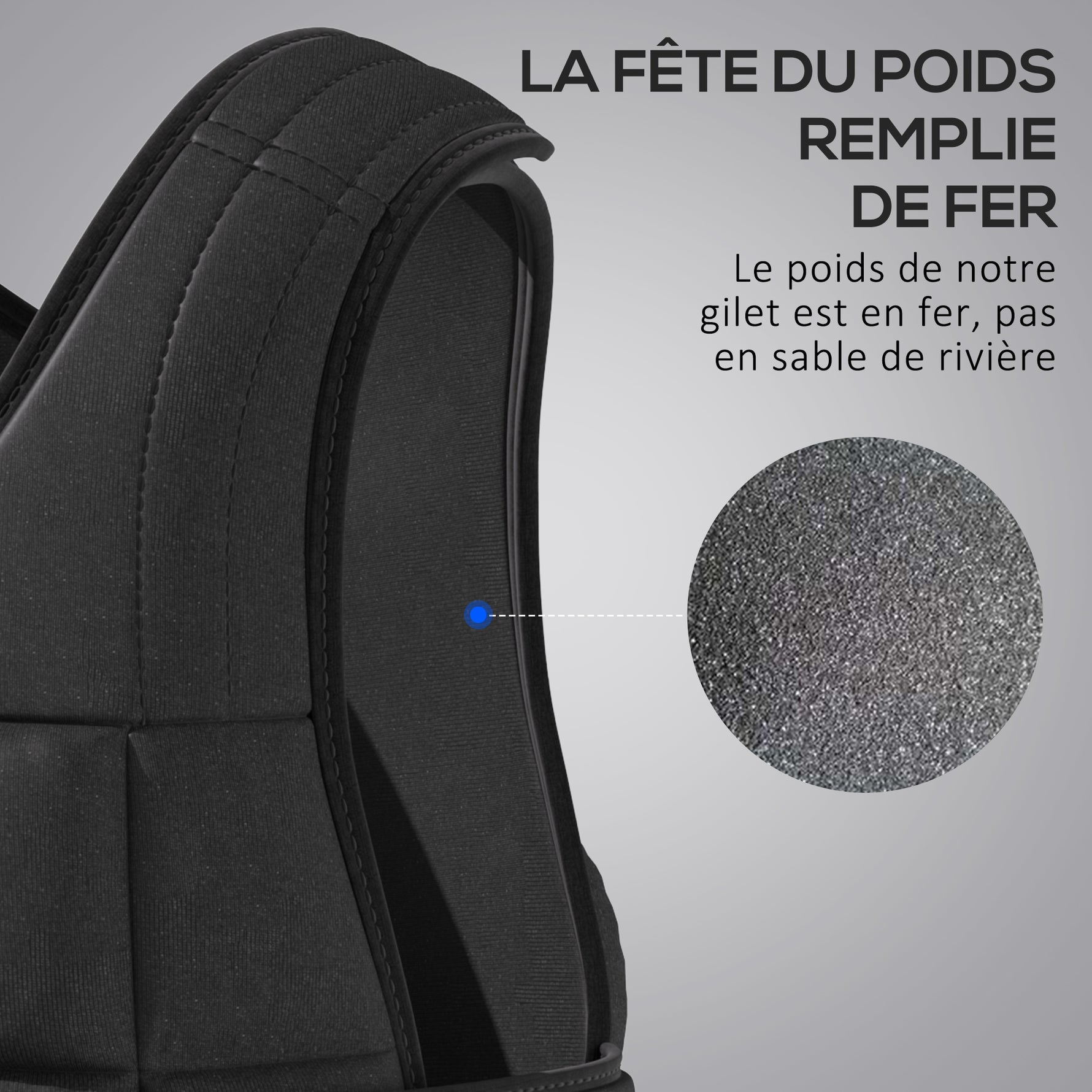 Gilet Lesté Réglable Veste Lestée 20 Kg Max. Poids Amovibles Entrainement Musculation Exercice Boxe Oxford Noir