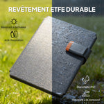 Chargeur solaire pliable 36W panneau solaire portable ports type-C et USB-a imperméable IP67 89,8 x 27,9 x 1 cm gris