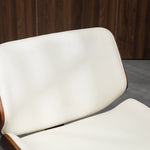 Lot de 2 chaises de salle à manger style vintage assise revêtement synthétique 54 x 53 x 81 cm blanc marron