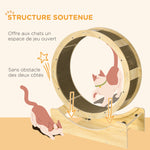 Ruota da corsa per gatti da interno tapis roulant con freno tiragraffi diametro 91 cm naturale