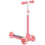 Trottinette enfant 3 Roues Lumineuses LED Hauteur Guidon réglable frein à Friction arrière de 2 à 6 ans Rose