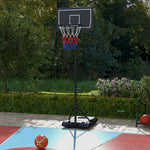 Panier de basket extérieur hauteur ajustables 182-213/220-250 cm panier de basket sur pied à roulettes noir