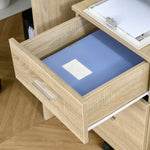 Caisson de bureau caisson de rangement mobile 2 tiroirs 5 roulettes en panneau de particules 39,5 x 39 x 58,5 cm