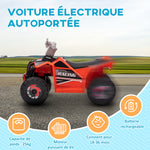 Quad électrique pour enfants véhicule à batterie 6V avec marche avant et arrière 70L x 41,5l x 48,5H cm Rouge
