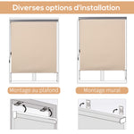 Store extérieur enrouleur 2,5 x 1,6 m avec manivelle, aluminium et polyester 280g/m² anti-UV50+, crème