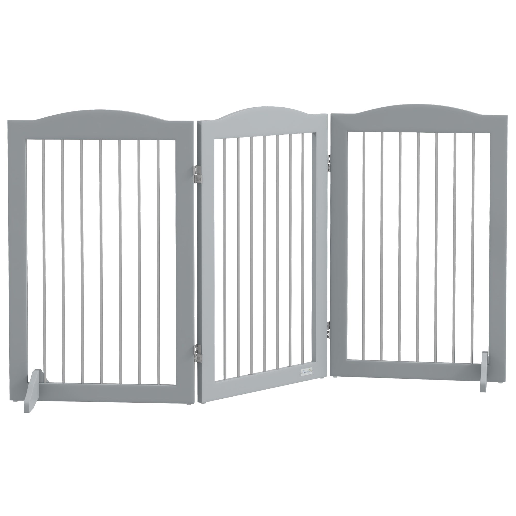 Barriere de sécurité pliable barrière chien trois plaques avec deux pieds de soutien 154 x 30 x 80 cm gris