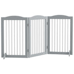 Barriere de sécurité pliable barrière chien trois plaques avec deux pieds de soutien 154 x 30 x 80 cm gris