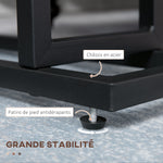 Tavolino da divano con portariviste struttura in acciaio design industriale 49 x 19 x 55 cm nero marrone scuro