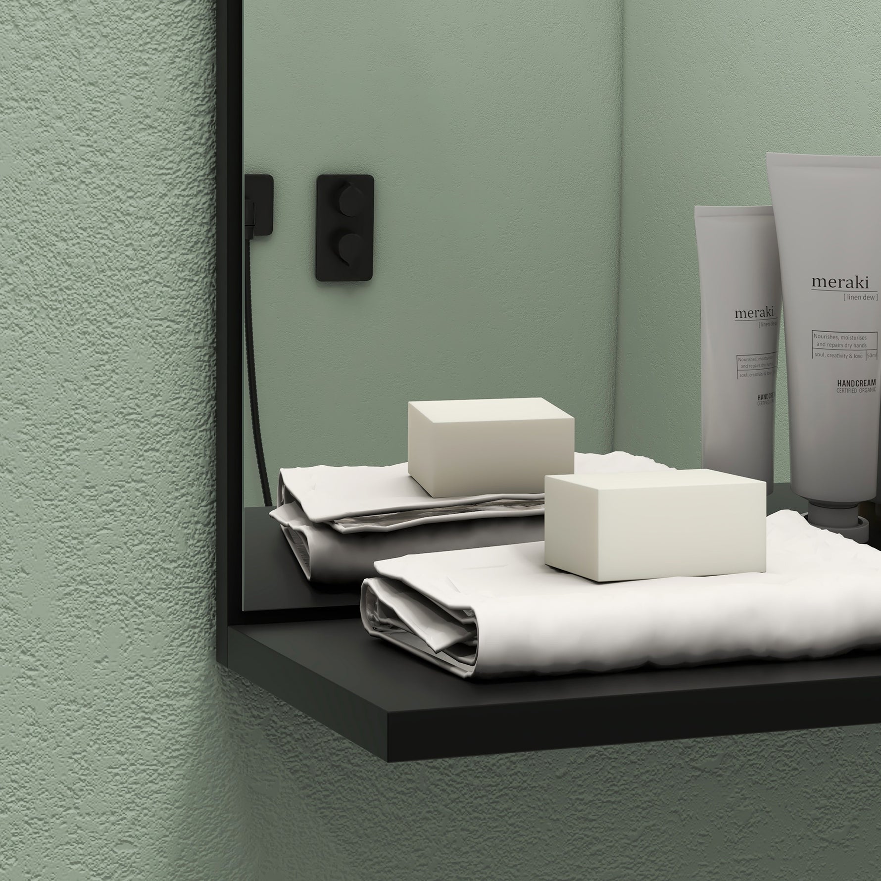 Miroir mural de salle de bain avec étagères de rangement - 3 étagères latérales + 1 étagère inférieure - bois de bambou