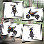 Moto électrique enfants sous licence Aprilia avec 2 moteurs 12V, roues d'entraînement, lumière LED, musique - jaune