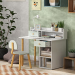 Bureau enfant avec chaise, table enfant et chaise avec 2 tiroirs et étagères ouvertes, 85 x 48 x 73 cm, vert