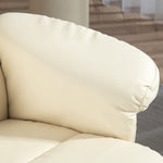 Fauteuil relax avec repose-pied, fauteuil de relaxation, pivotant à 360°, dossier inclinable, 80 x 86 x 99 cm, crème