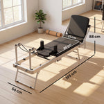 Máquina Reformer de Pilates Plegable Sistema Híbrido 4 Resortes & 5 Cuerdas Silencioso Acero 195 x 56 x 88 cm Blanco