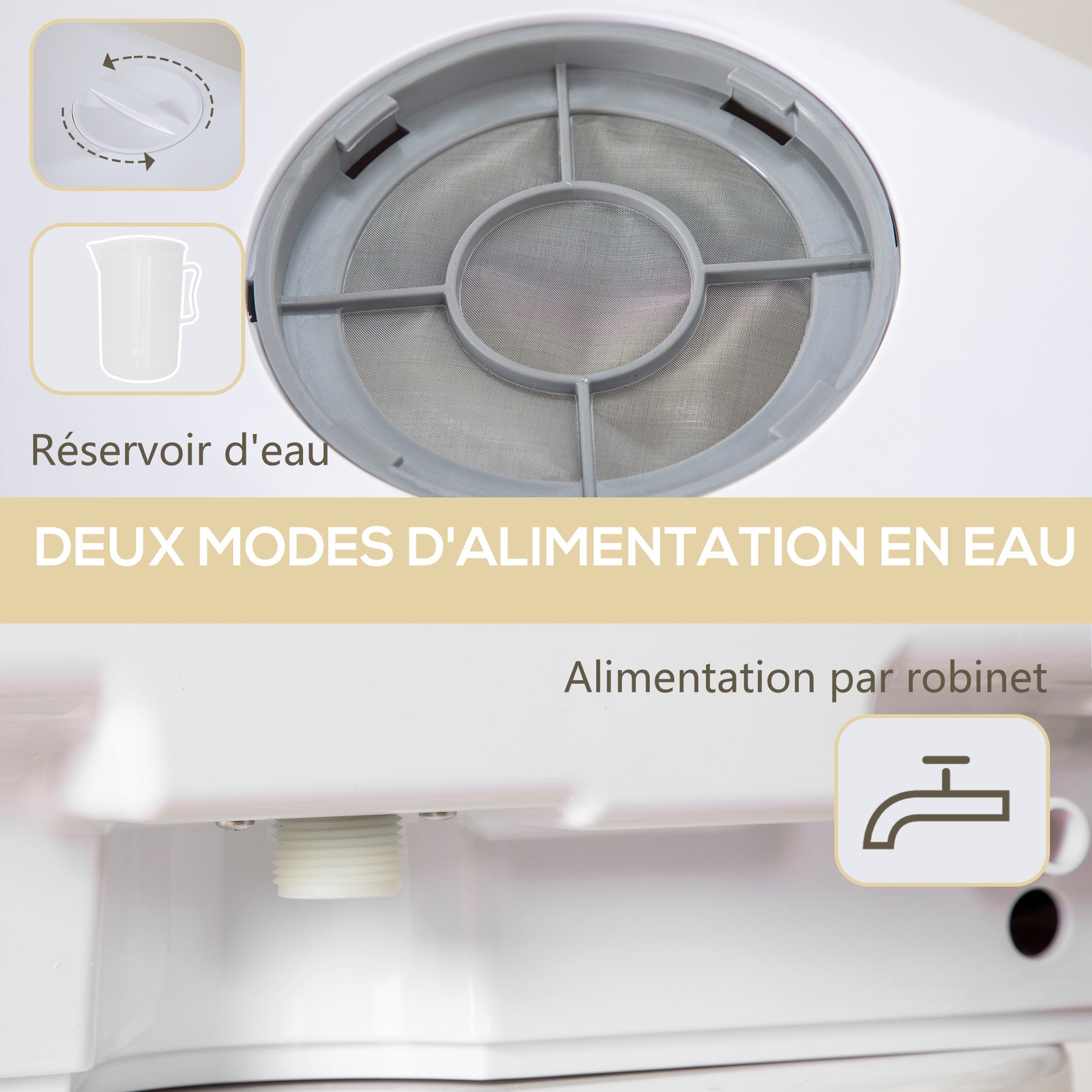 Mini lave-vaisselle 4 couverts 5 programmes réservoir d'eau 6L commande tactile affichage LED 45 x 44 x 45,8 cm blanc