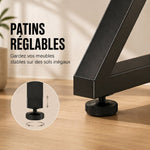 Pieds de table en acier, 60 x 72 cm, lot de 2 pieds de bureau en forme X avec patins réglables et vis, noir
