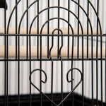 Cage à oiseaux design maison mangeoires perchoirs 3 portes plateau excrément amovible + poignée transport noir
