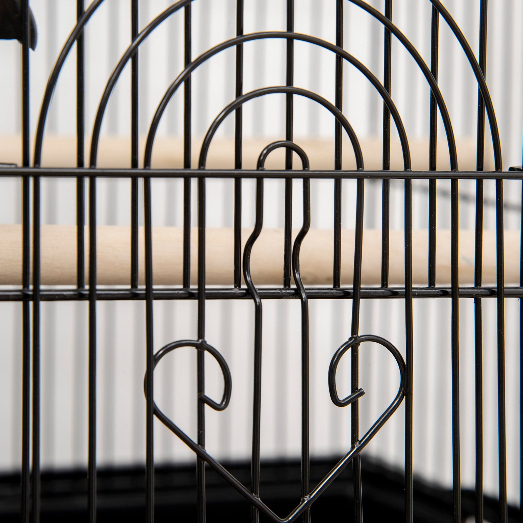 Cage à oiseaux design maison mangeoires perchoirs 3 portes plateau excrément amovible + poignée transport noir