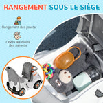 Porteur enfants, porteur bébé voiture à pousser 3 en 1 avec robot thème, pédales, poignée parentale, blanc