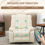 Fauteuil de massage fauteuil de relaxation massant dossier inclinable repose-pied fauteuil TV revêtement synthétique
