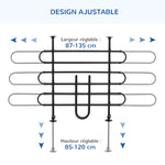 Grille de séparation voiture pour chien réglable, largeur : 87-135 cm, hauteur : 85-120 cm, barrière de sécurité universelle en acier, pour coffre de voiture pour chien, noir