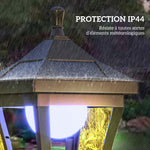 Luminaire extérieur lampadaire sur pied solaire lampadaire lanterne classique LED 30 Lm 15 x 15 x 127 cm noir