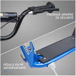 Kinderroller Tretroller 30 cm Luftreifen, höhenverstellbarer Lenker, Handbremse und Ständer, Stahl, für Kinder ab 5 Jahren, Blau