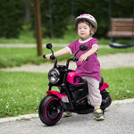 Moto électrique pour enfants 3 km/h 6V avec phare LED 2 roues d'entraînement de 18 à 36 mois avec moteur puissant rose