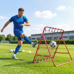 Filet de rebond en métal angle réglable et 20 cordes élastiques pour entraînement de football, tennis, handball 96x80x96