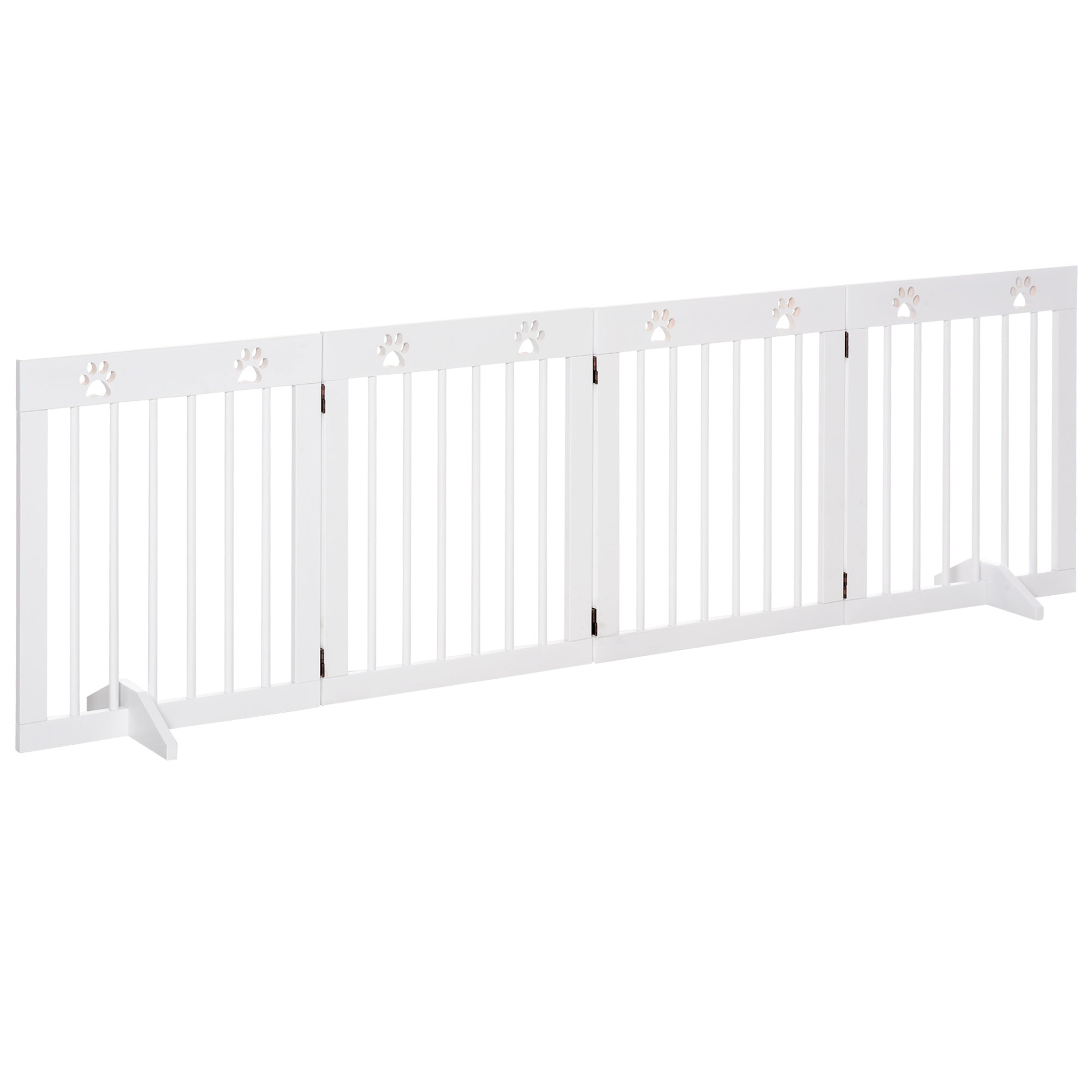 Barrière de sécurité barrière modulable pliable pour animaux de compagnie 4 panneaux en bois de pin massif 204 x 30 x 61 cm blanc
