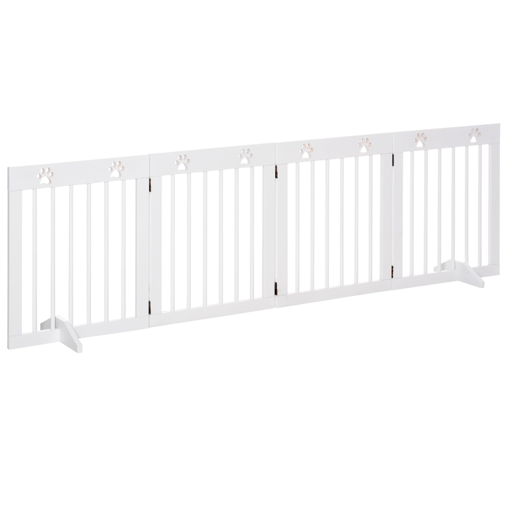 Barrière de sécurité barrière modulable pliable pour animaux de compagnie 4 panneaux en bois de pin massif 204 x 30 x 61 cm blanc