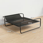 Lettino rialzato per cani e animali domestici con poggiatesta in tessuto microforato 106 x 81 x 33 cm nero
