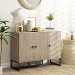 Buffet salon meuble de rangement armoire de cuisine avec placard 2 portes et étagères réglables 108 x 40 x 80 cm, chêne