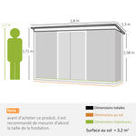 Abri de Jardin 3,6 m² Remise à Outils avec kit de fondation en Acier galvanisé avec Portes coulissantes Vert clair