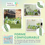 Tunnel enfant en forme de crocodile, modulable, tunnel de jeu pour enfants, enfants de 3 à 6 ans ramper et grimper, vert