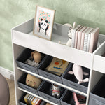 Étagère à jouets pour enfants étagère à livres 11 bacs de rangements en tissu non tissé 105 x 30 x 80 cm blanc