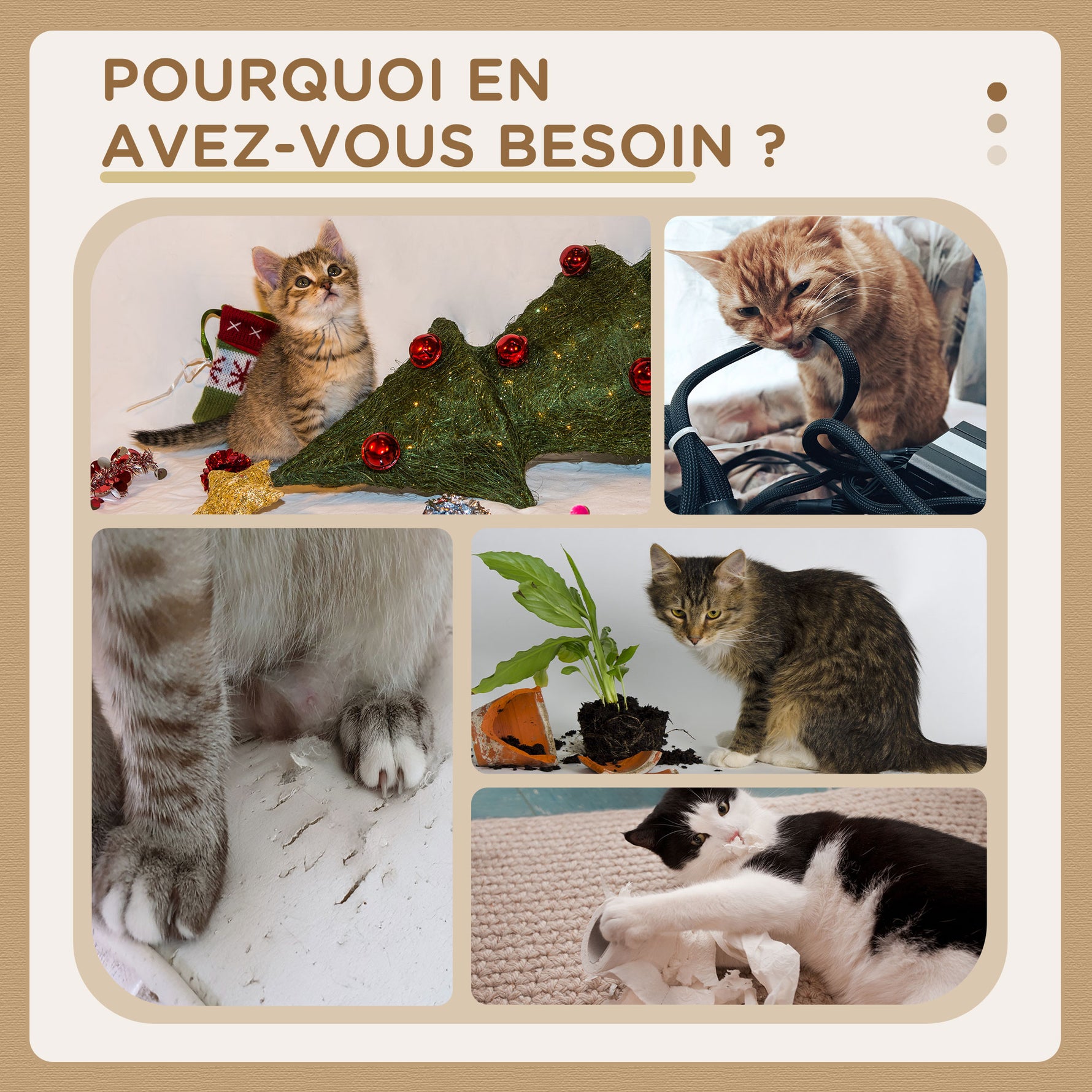 Petit arbre à chat arbre à grimper tour de jeux hauteur 48 cm poteau en sisal gris avec balle suspendue gris