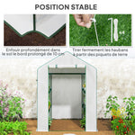Serre de jardin avec 1 porte 2 fenêtres étagères 3 niveaux pour Légumes Plantes Fleurs Bâche PE 140 x 143 x 190 cm blanc