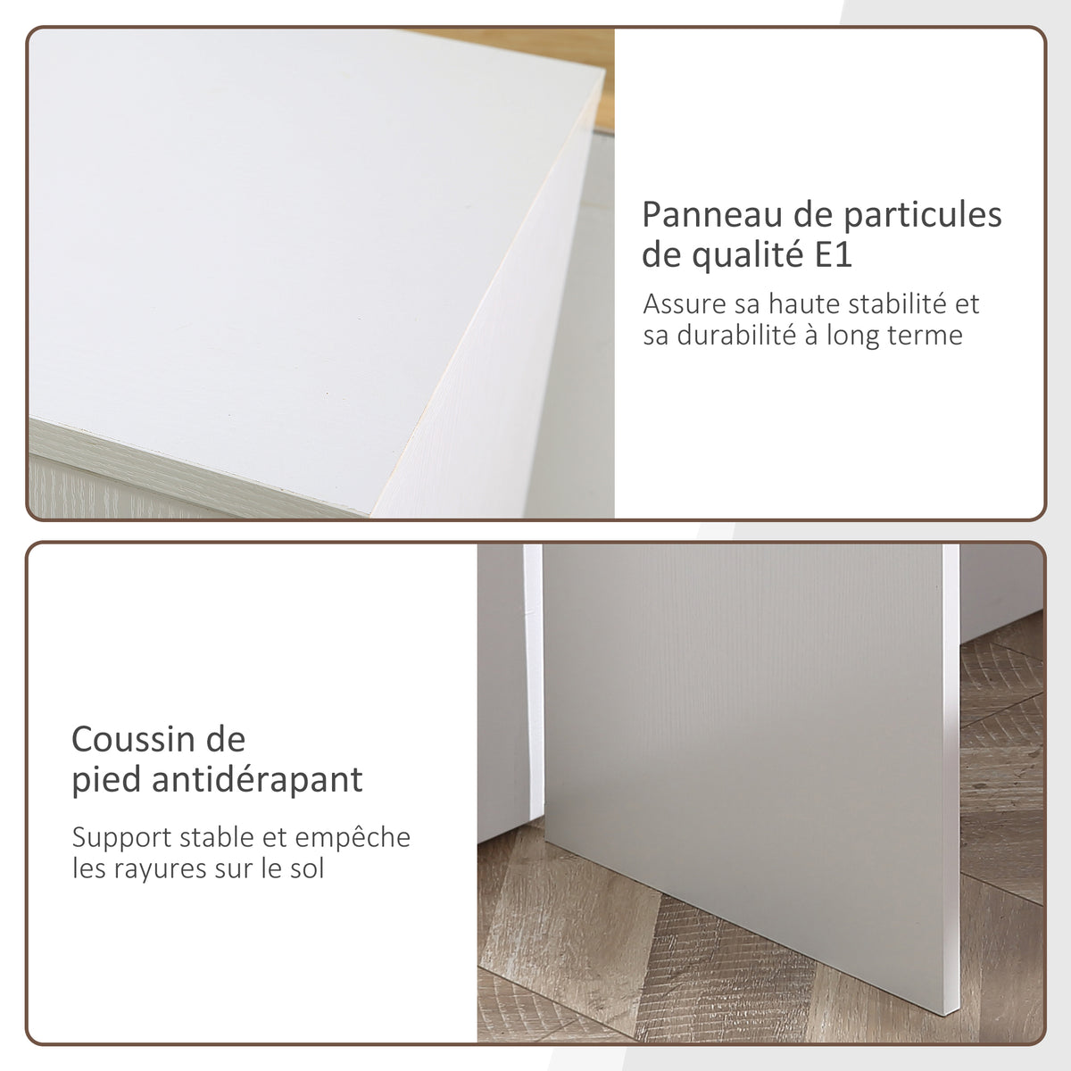 Bureau d'angle rotatif à 180°, bureau d'ordinateur, bibliothèque, tiroir, placard, poste de travail, 117x82x74cm, blanc