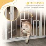 Cancelletto di sicurezza per animali 104H cm con porta a chiusura automatica, sistema a doppia chiusura senza foratura
