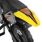 Moto électrique enfants, moto cross pour enfants avec batterie 6 V, phares, musiques et roues d'entraînement, 3 à 6 ans, charge 25KG, jaune et noir