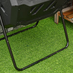Composteur de Jardin - bac à Compost pour déchets - Rotatif 360° - Double Chambre 160 L - Acier PP Noir