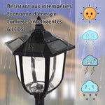 Lot de 2 luminaires extérieurs lampadaire sur pied solaire lampadaire lanterne classique LED 60 Lm max. noir