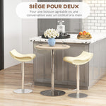 Table de bar ronde table haute cuisine réglable en hauteur 69-91 cm plateau pivotante à 360° naturel et gris