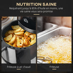 Friggitrice ad aria 4 L, air fryer 1300 W 12 programmi, touch screen, temperatura regolabile, cestello antiaderente, nero