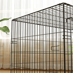 Cage caisse de transport pliante pour chien poignée, plateau amovible, coussin fourni 90 x 57,5 x 62 cm noir