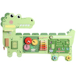 Busy Board Jouet, Tableau d'Activités Murale Dinosaure, Planche Motricité Bébé Educatif pour Garcon Fille 2+ Ans, Vert