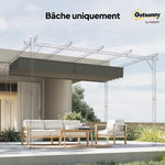 Toile de toit pour pergola tonnelle rétractable de 3 x 3 m - toile uniquement 250 x 255 cm gris clair