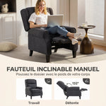 Fauteuil relax inclinable en polaire Teddy, fauteuil de relaxation avec repose-pieds extensible, assise rembourrée, gris