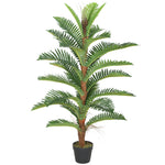 Palmier Artificiel palmier 120 cm avec 24 Feuilles en PEVA, Plante Décorative avec Pot en Plastique, Vert