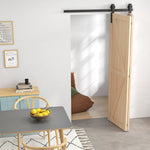 Kit de herrajes para puerta corredera plegable de 122 cm, rieles de acero para puerta de granero para 2 puertas